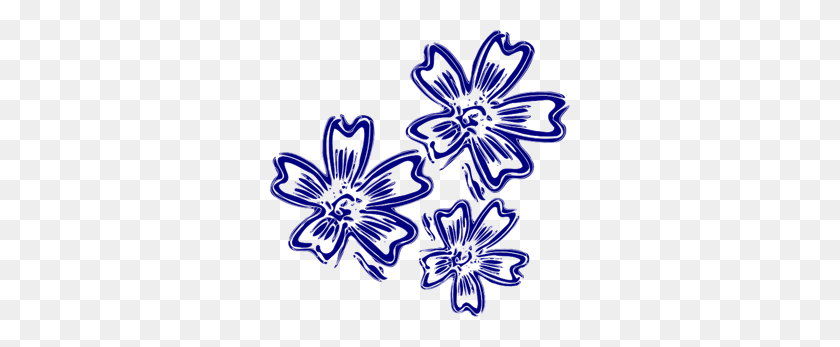 300x287 Navy Blue Flowers Png, Clip Art For Web - Black Flowers PNG