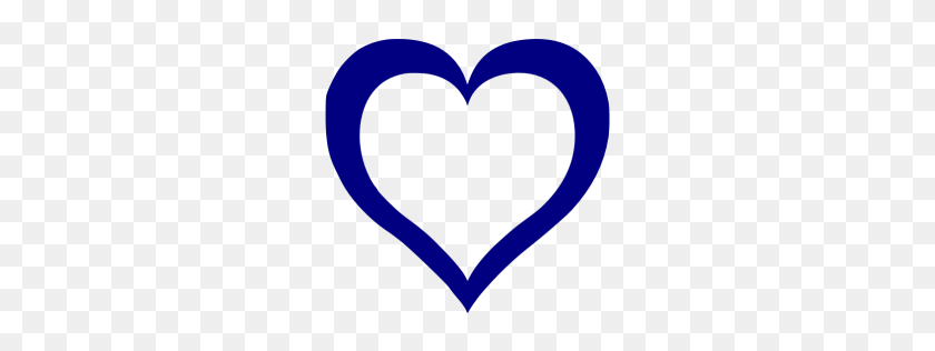 256x256 Значок Темно-Синее Сердце - Голубое Сердце Png