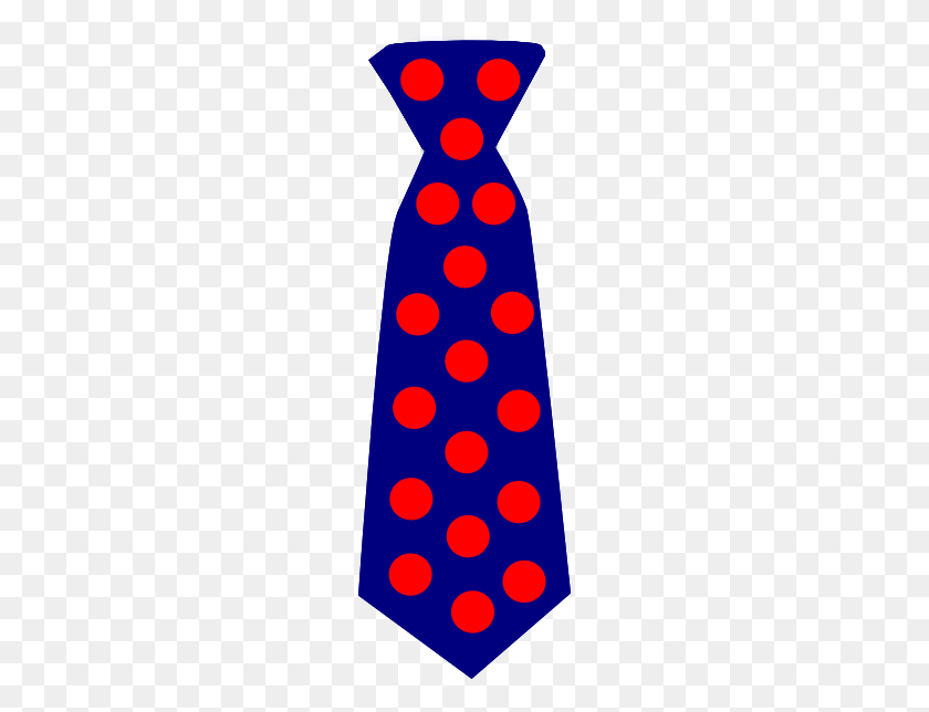 192x584 Navy Blue Tie With Red Polka Dots Clip Art - Red Tie PNG