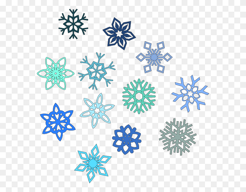 588x596 Navy Clipart Snowflake - Snowflake PNG Transparent