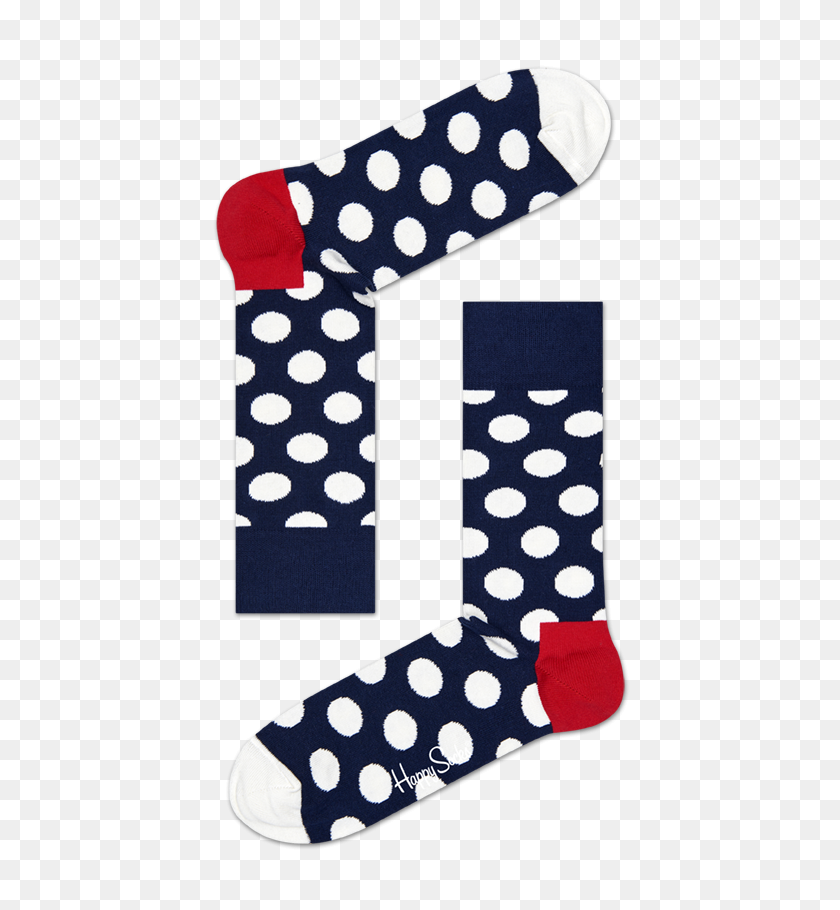 605x850 Темно-Синие, Красные Хлопковые Носки Для Экипажа С Рисунком В Крупную Точку Happy Socks - Узор В Горошек Png