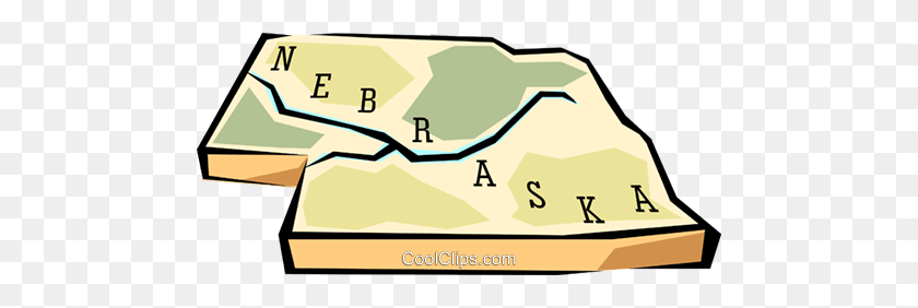 480x222 Mapa Del Estado De Nebraska Libre De Regalías Vector Clipart Ilustración - Imágenes Prediseñadas De Nebraska
