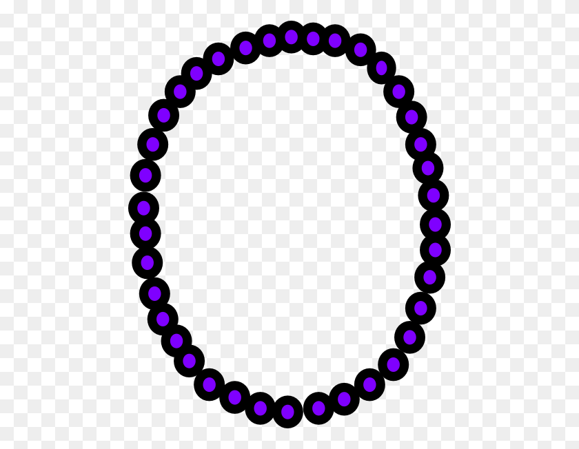 468x592 Collar De Perlas De Color Púrpura Clipart - Perlas Png