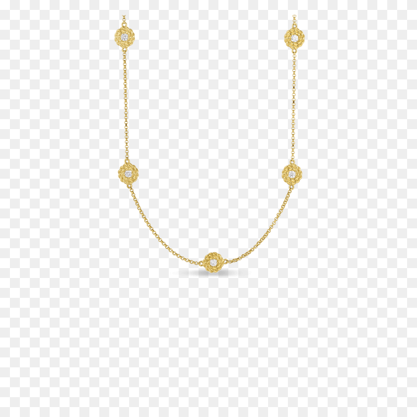 Necklace With Diamond Stations Roberto Coin - Diamond Chain PNG ...
