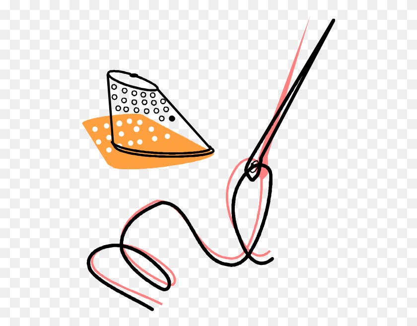 510x597 Needle Thread And Timble Clip Art - Needle And Thread PNG