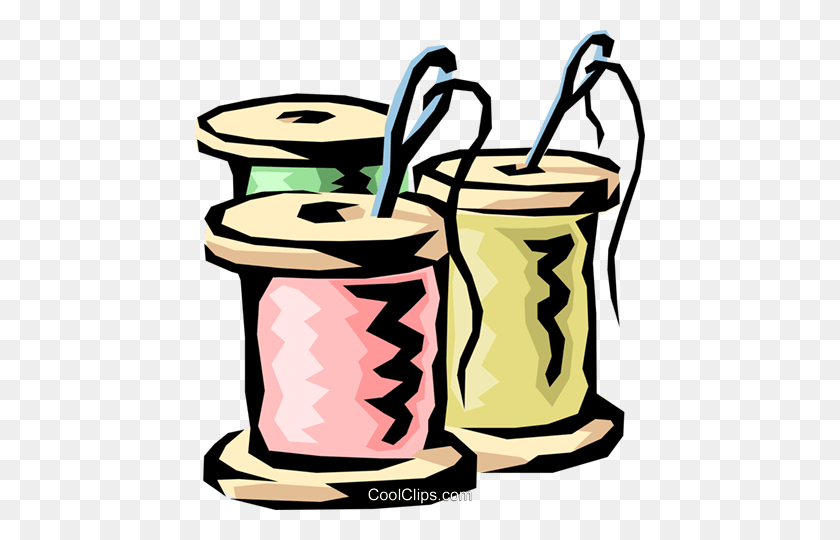 450x480 Needles Thread Royalty Free Vector Clip Art Illustration - Needle And Thread PNG
