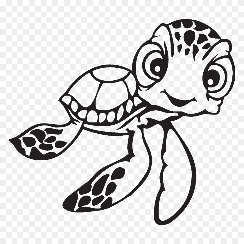 1200x1200 Черно-Белые Рисунки Черепахи Немо - Черно-Белые Морские Черепахи Клипарт