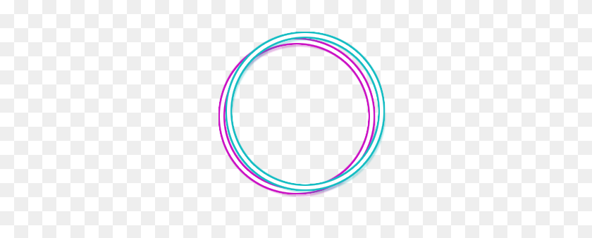 293x278 Neon Blue Pink Glow Circle Circleframe Frame Border Cir - Neon Border PNG