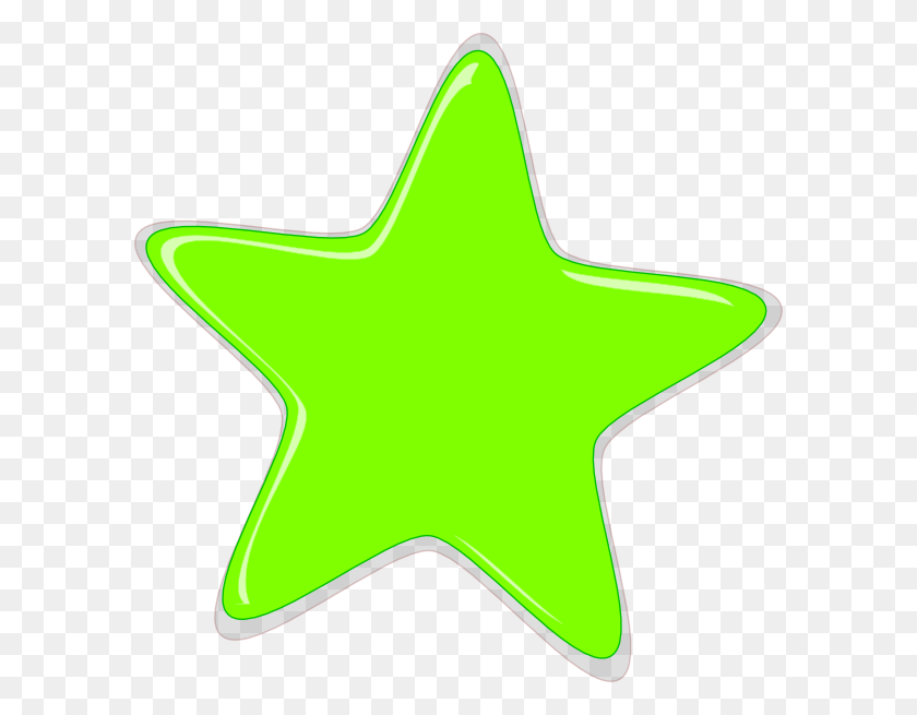594x595 Неоновый Клипарт Зеленая Звезда - Зеленая Звезда Клипарт