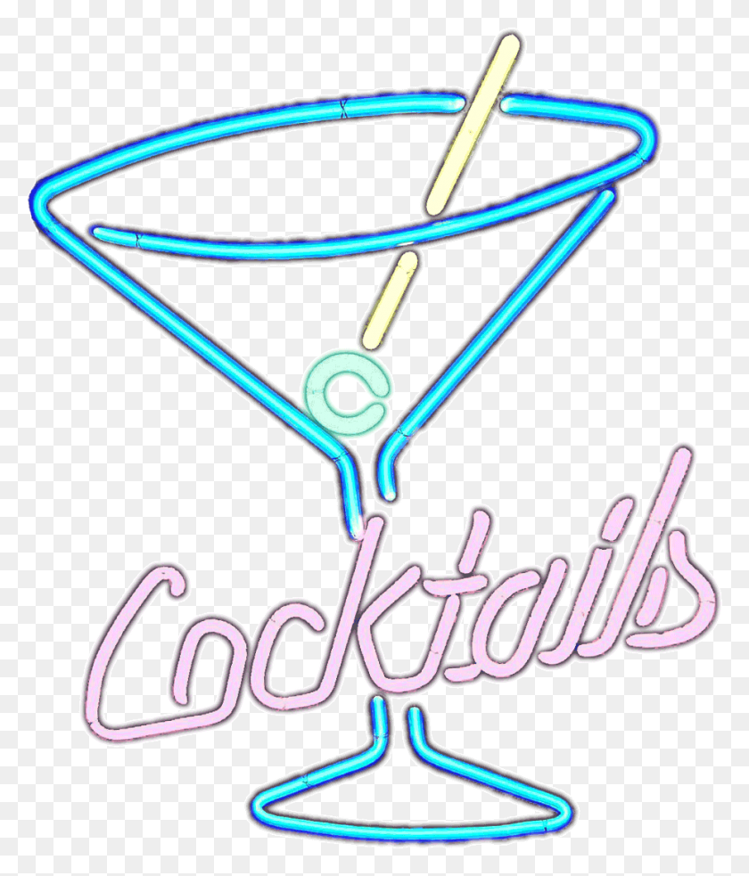 926x1096 Neon Cocktails Sign Transparent Png - Neon Sign PNG