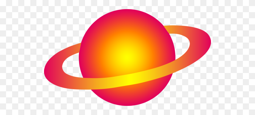 550x318 Neon Colored Ringed Alien Planet - Neon Clipart
