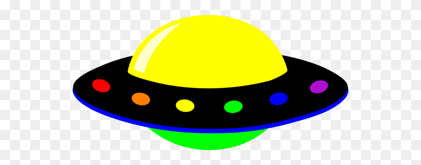 550x270 Neon Colorful Alien Ufo - Neon Clipart