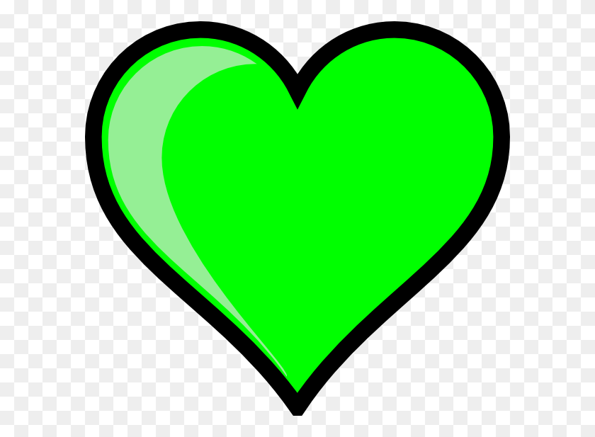 600x557 Neon Green Bubble Heart Clip Art - Neon Border PNG