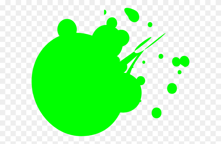 600x490 Neon Green Dot Splat Clip Art - Paint Gun Clipart