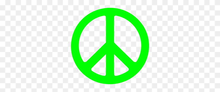 298x294 Neon Green Peace Sign Clip Art - Peace Sign PNG