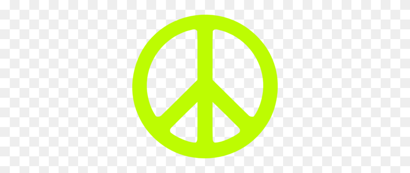 298x294 Neon Green Peace Sign Clip Art - Neon PNG