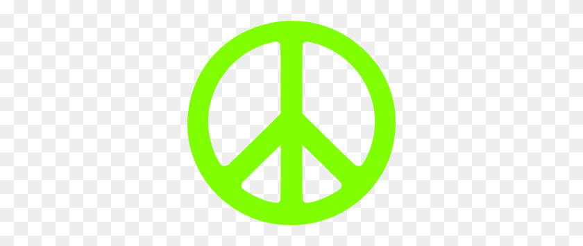 300x295 Neon Green Peace Sign Png Clip Arts For Web - Peace Symbol PNG
