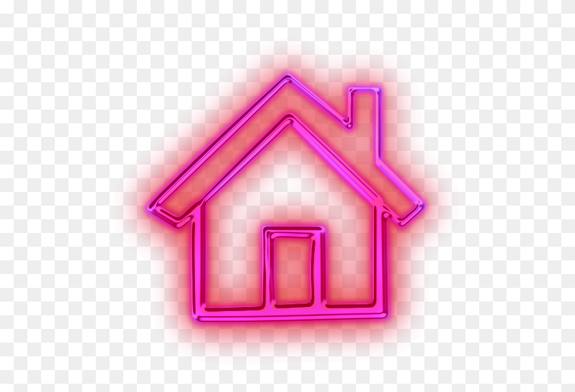 512x512 Neon Light Pink House Freetoedit - Neon Light PNG