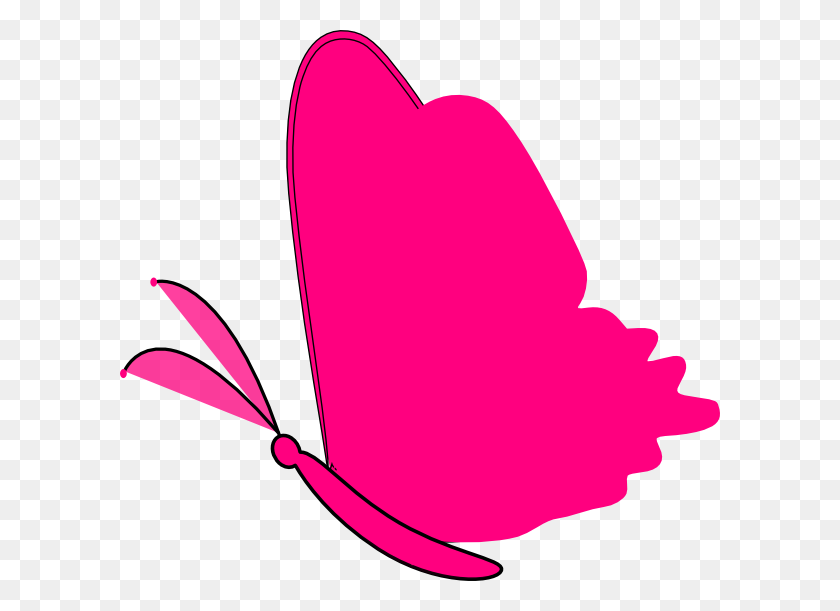 600x551 Neon Pink Butterfly Clip Art - Pink Butterfly Clipart