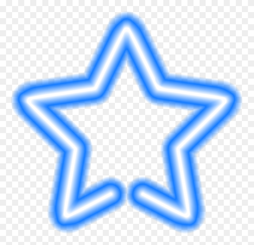 8000x7699 Neon Star Blue Clip Art Png - Neon Sign PNG