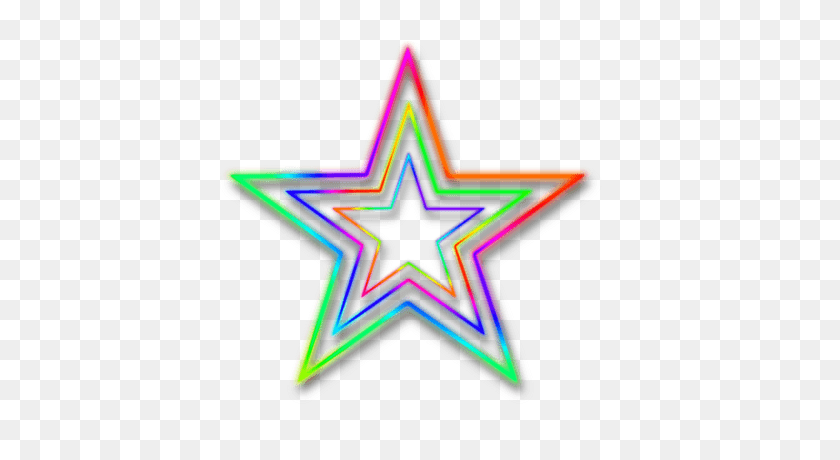 400x400 Neon Star Transparent Png - Stars Background PNG