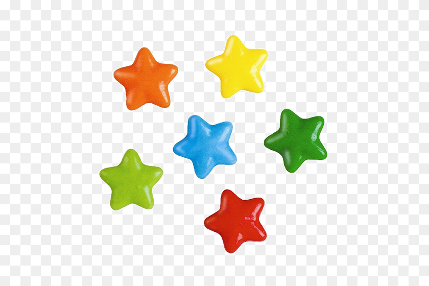 500x500 Estrellas De Neón Caramelo Prensado - Estrellas Brillantes Png