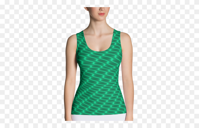 480x480 Neón Líneas Onduladas Verde Azulado Camiseta Sin Mangas A Caballo Diseños - Líneas Onduladas Png