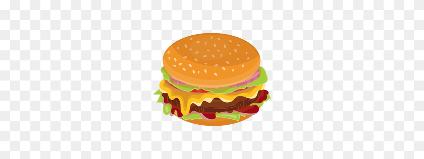 256x256 Neon Yellow Burger Icon - Cheeseburger PNG