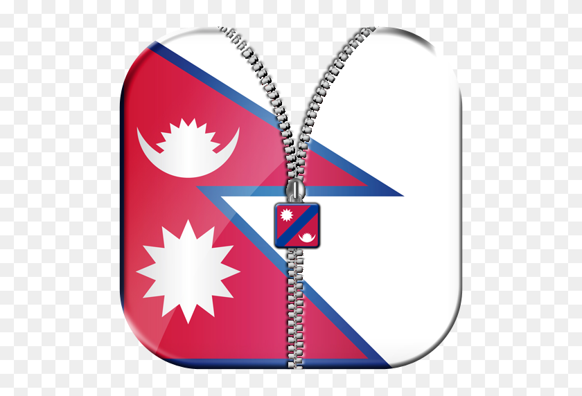 512x512 Nepal Flag Zipper Lock Screen Download Apk For Android - Nepal Flag PNG