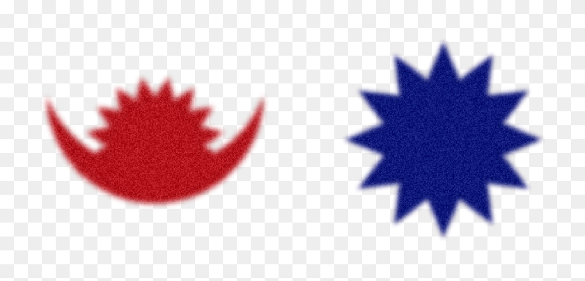 1234x545 Nepal's Flag Moon And Sun Png - Red Moon PNG