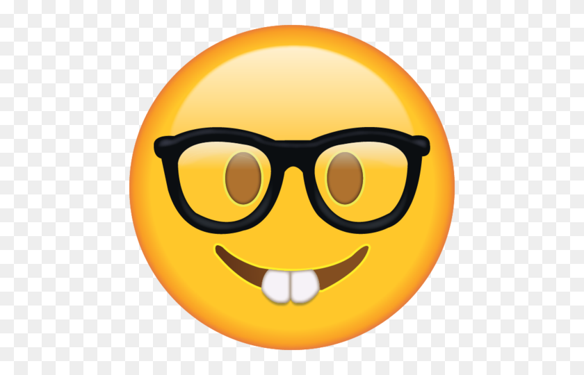 480x480 Nerd Emoji - Nerd Glasses PNG