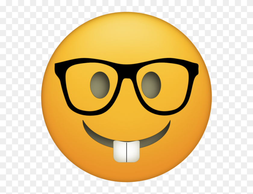 866x650 Nerd Glasses Emoji Png Transparent Emoji - Nerd PNG