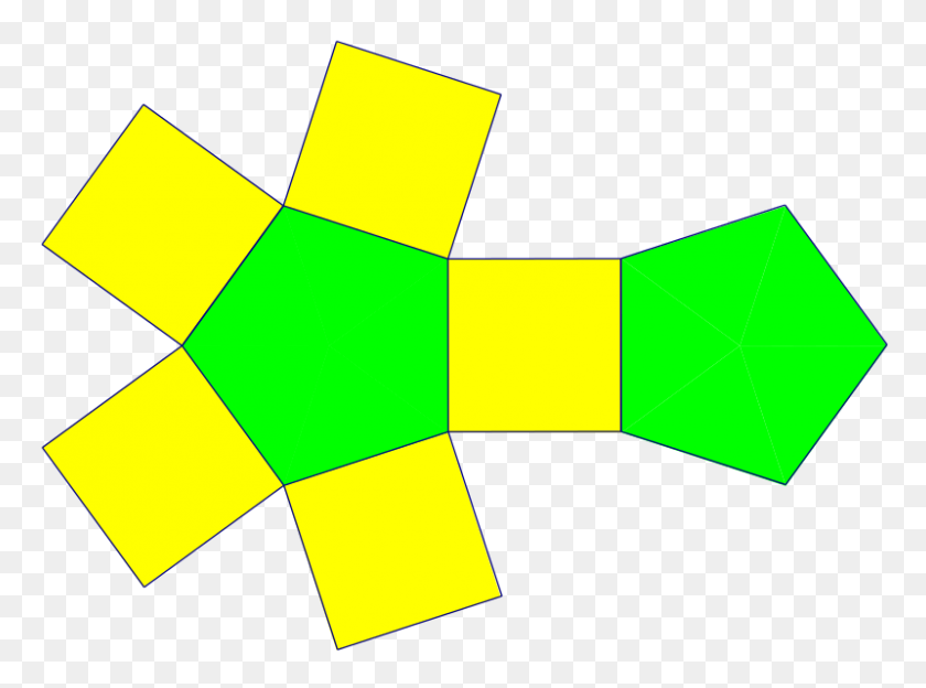 800x579 Net Of Pentagonal Prism - Prism Clipart