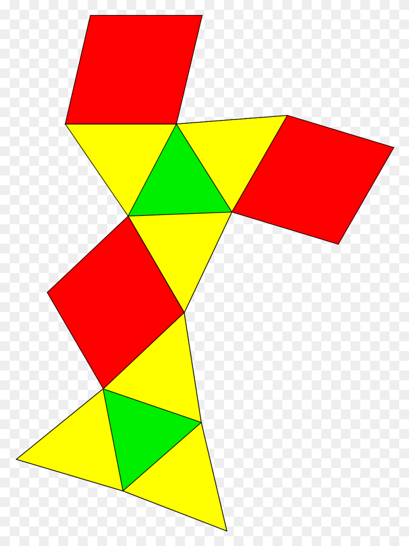 1000x1359 Net Of Rectified Triangular Prism - Triangular Prism Clipart