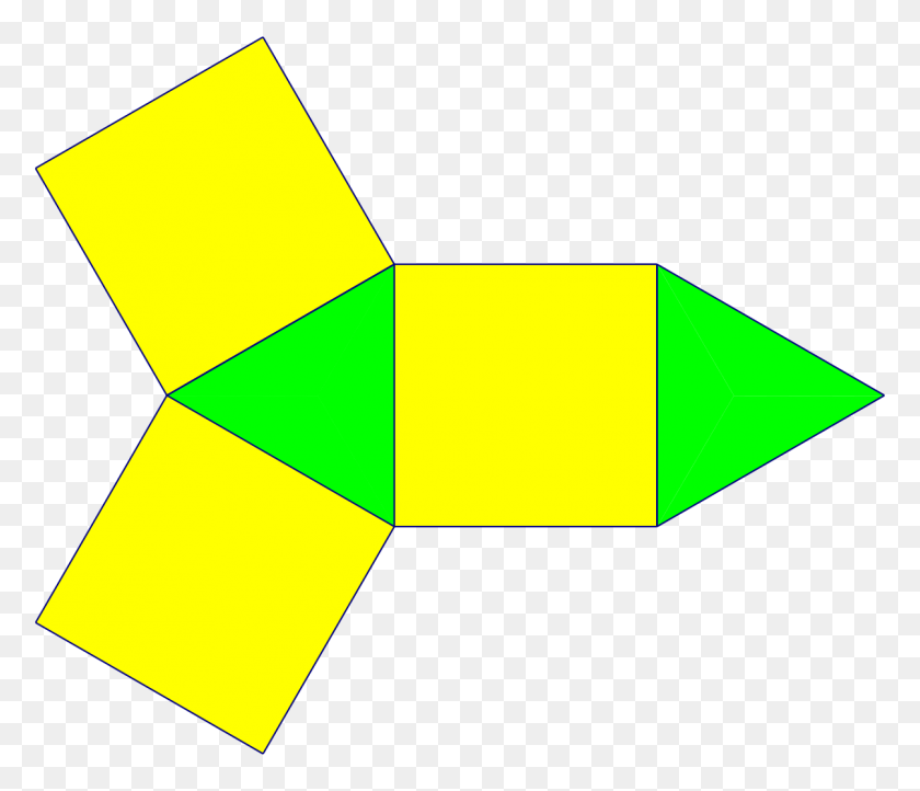 1205x1024 Net Of Triangular Prism - Triangular Prism Clipart