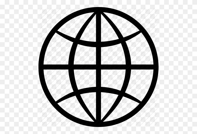 512x512 Networking Clipart Internet - Globe Clipart Black And White