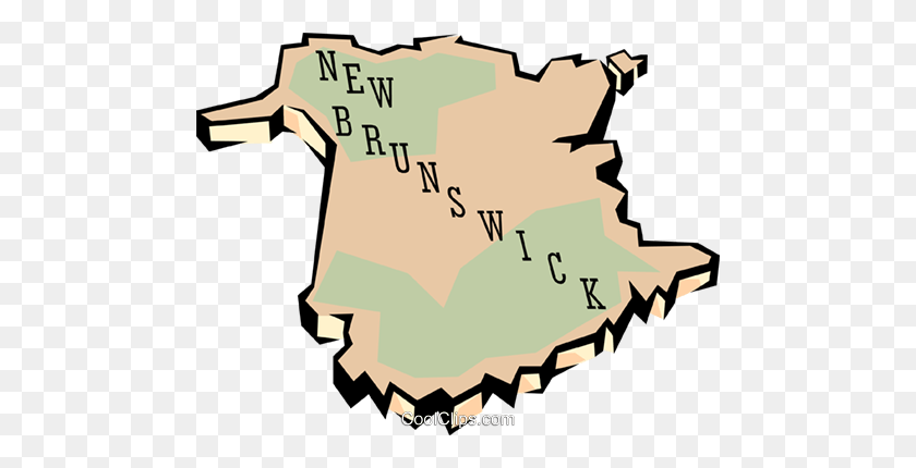 480x370 New Brunswick Map Royalty Free Vector Clipart Illustration - Free Map Clipart Clipart