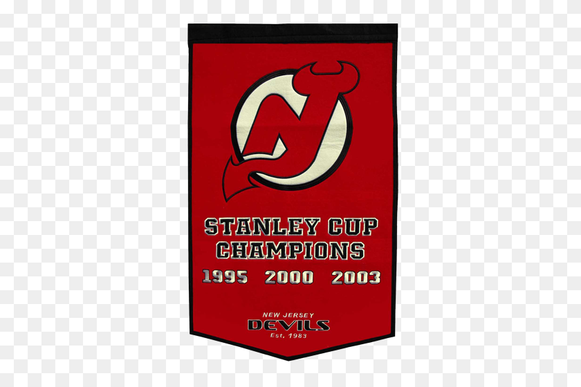 500x500 New Jersey Devils Stanley Cup Championship Dynasty Banner - Hanging Banner PNG