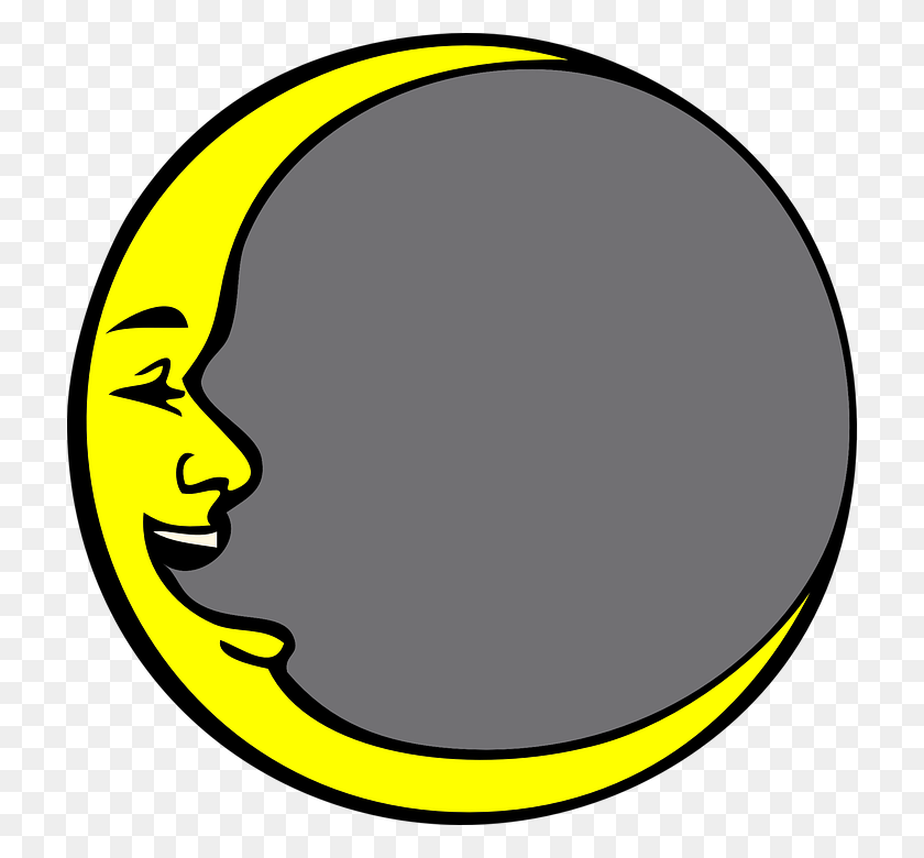 718x720 New Moon Clipart - Yellow Moon Clipart