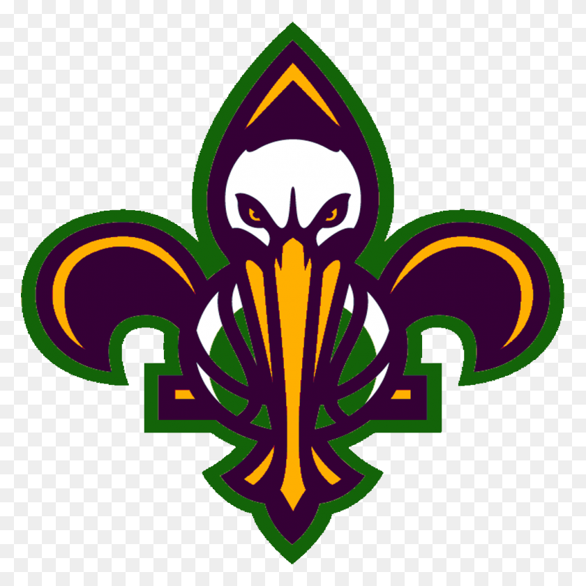 1024x1024 New Orleans Pelicans Logo Recolor - Pelicans Logo PNG