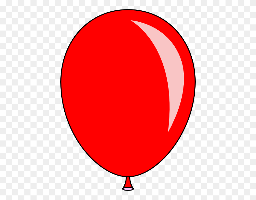 444x595 New Red Balloon Clip Art - Orange Balloon Clipart