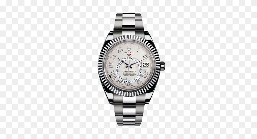 395x396 Новые Мужские Часы Rolex Из Белого Золота Sky Dweller - Ролекс Png