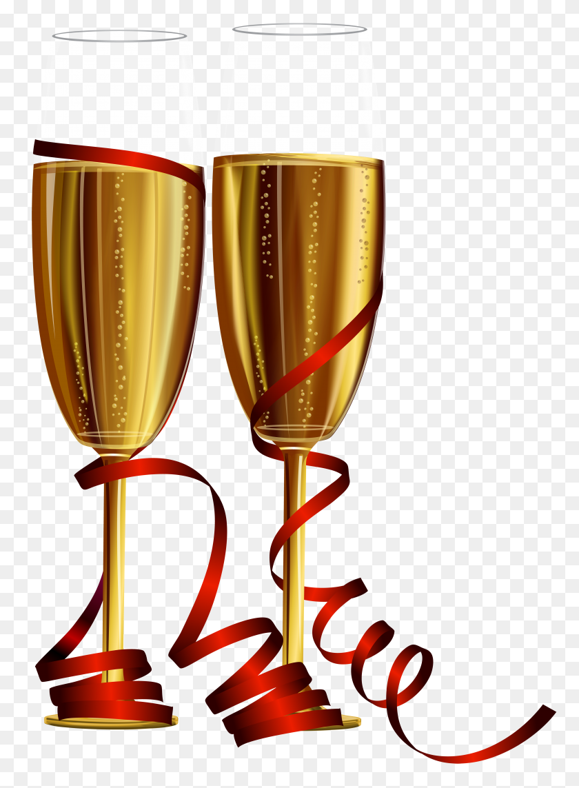 5039x7000 Новогодний Бокал Шампанского Png Клип - Новогодний Баннер Клипарт