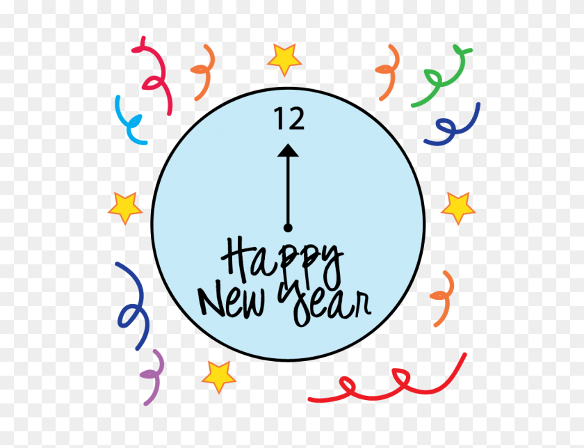 600x584 New Year Clock Clip Art - Months Of The Year Clipart