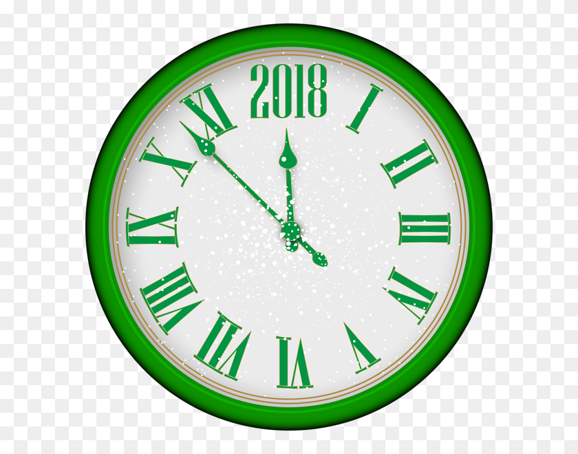 600x600 New Year Green Clock Tree Png Clip Gallery - Free New Years Eve Clip Art