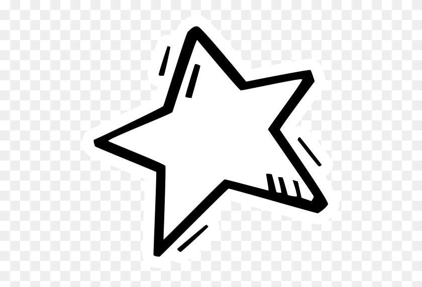 512x512 New Year Handdrawn Icon - Hand Drawn Star Clipart
