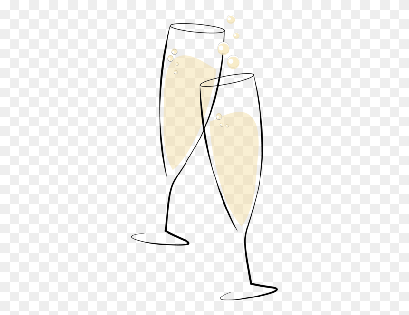 300x588 New Year's Eve Champagne Glasses Graphics Free - Clinking Glasses Clipart