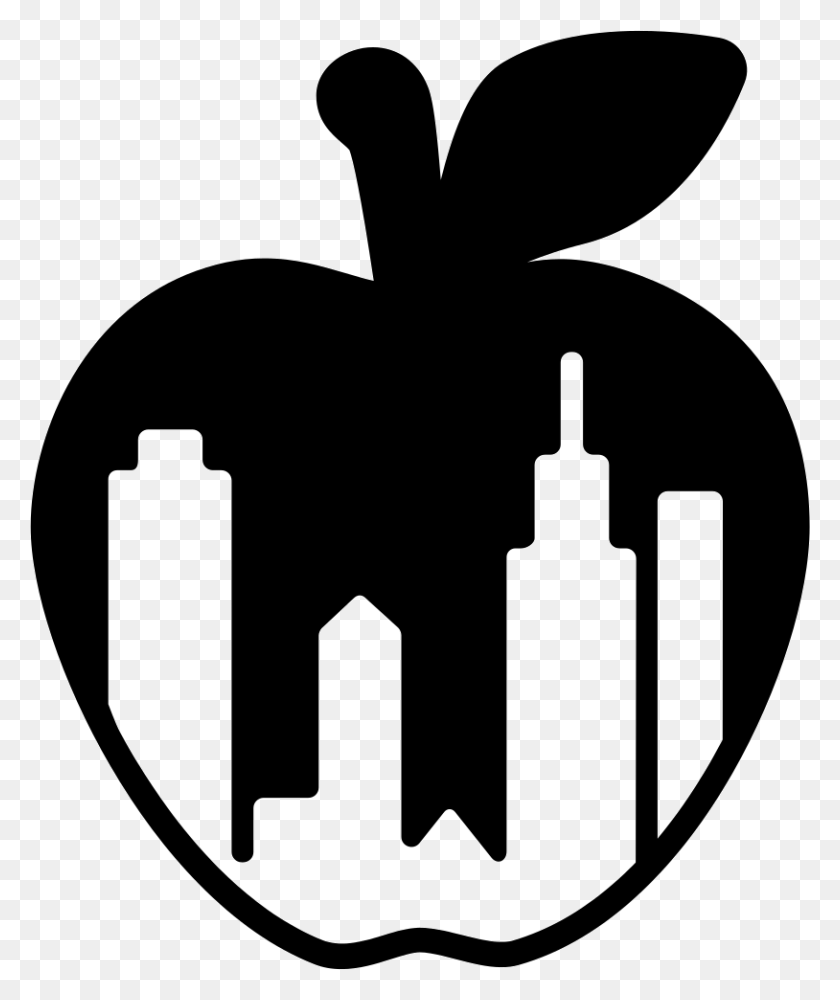 814x982 New York City Apple Symbol With Buildings Shapes Inside Png - City Buildings PNG