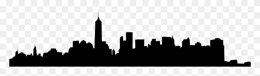 2400x571 New York City Silhouette Png Png Image - City Silhouette PNG