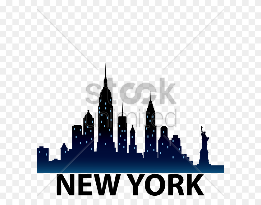 600x600 La Ciudad De Nueva York Horizonte De La Silueta De Gráficos Vectoriales Skyline - Horizonte De Nueva York De Imágenes Prediseñadas